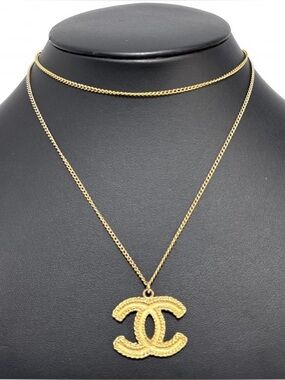 Chanel Coco Mark Gold Motif Necklace